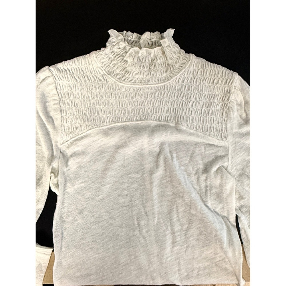 FP Y2k Sheer White High Neck Victorian Long Sleeve Slub‎ Top XS Free People Y2k